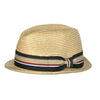 Born to Love Straw Fedora with Brown Stripe Detail