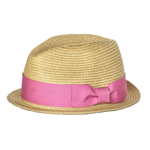 Born to Love Girl Straw Fedora Hat with Flower