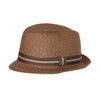 Born to Love Dark Straw Fedora with Brown Band Detail