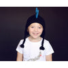 Black Mohawk Hat with Blue Spikes