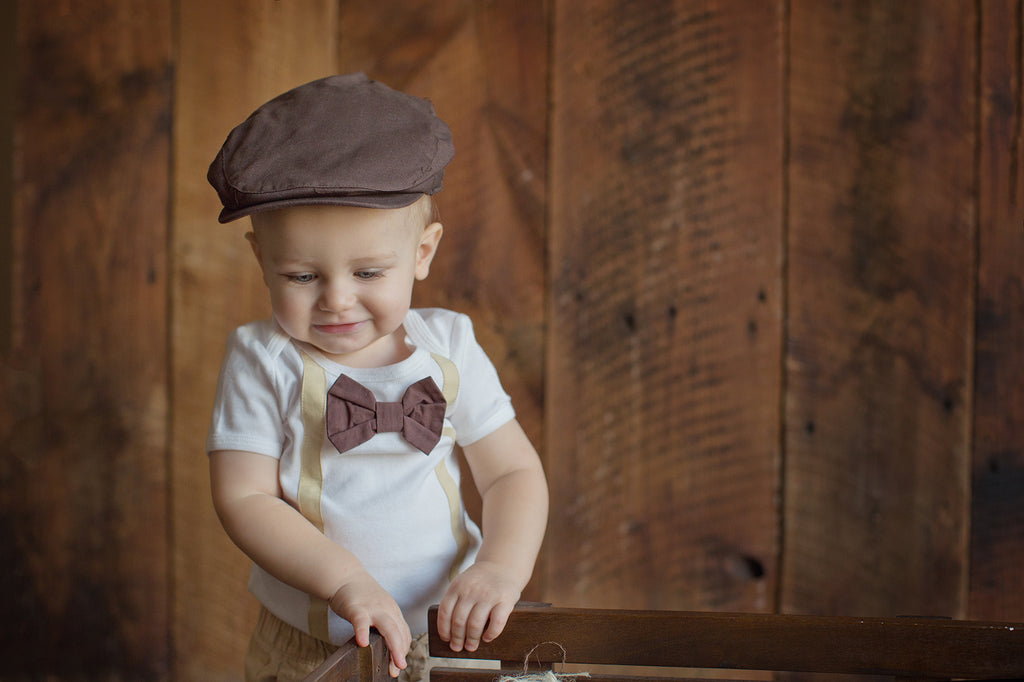 Brown Boy's Tweed Page Newsboy Driver Cap