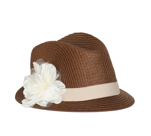 Born to Love Dark Straw Fedora with Black Band