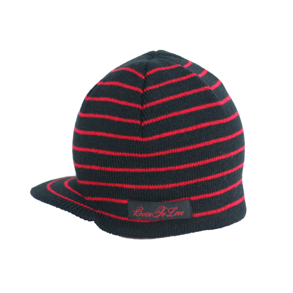 Red and black bobble hat deals