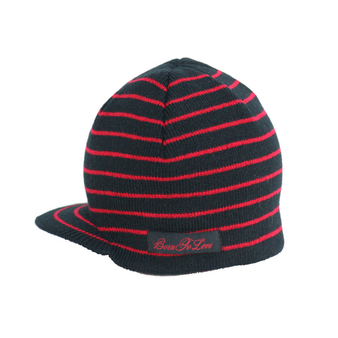 Gray Fedora with Black and Red Stripe