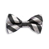 Light Grey Stipe Baby Kids Bow Tie