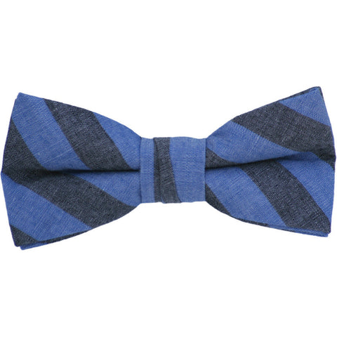 Blue Striped Bow Tie