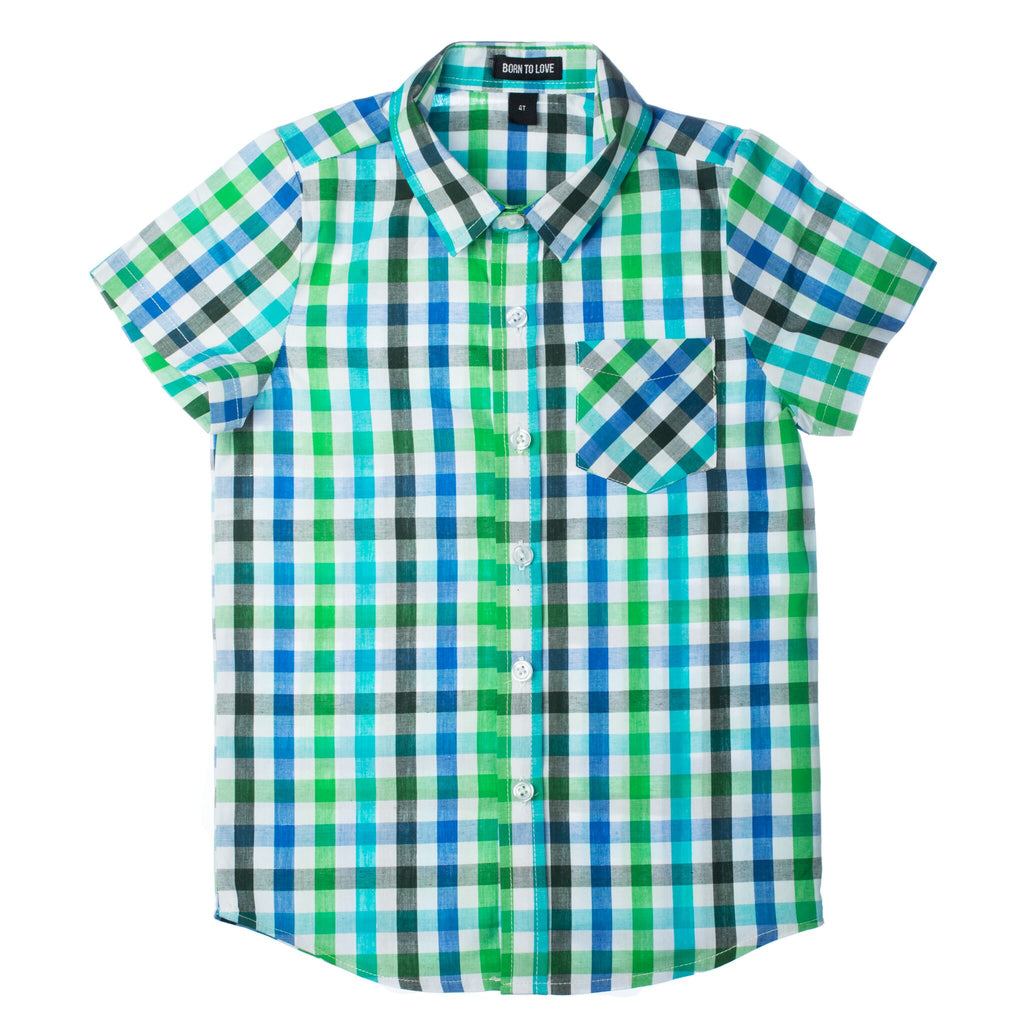 Blue and Green Easter Special Occasion Shirt