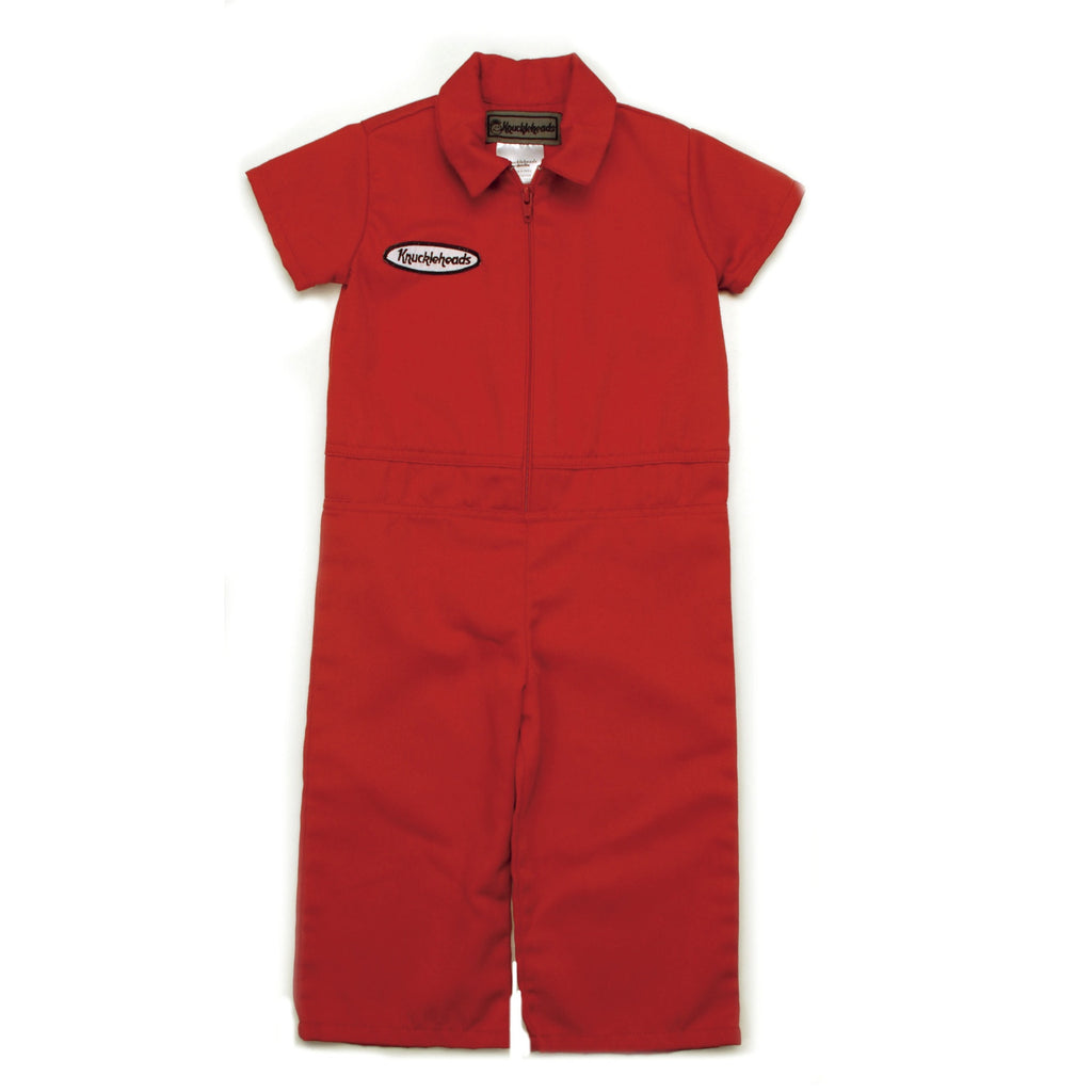 Knuckleheads - Infant and Baby Boy Grease Monkey Red Coveralls