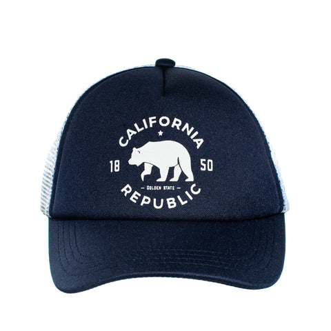 Knuckleheads California Republic Black Baby Boy Infant Trucker Hat Snap Back Sun Mesh Baseball Cap