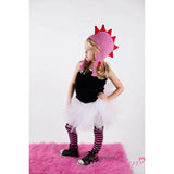 Pink Mohawk Hat with Red Spikes