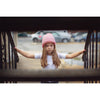 Pink Rib Visor Beanie with Embroidery