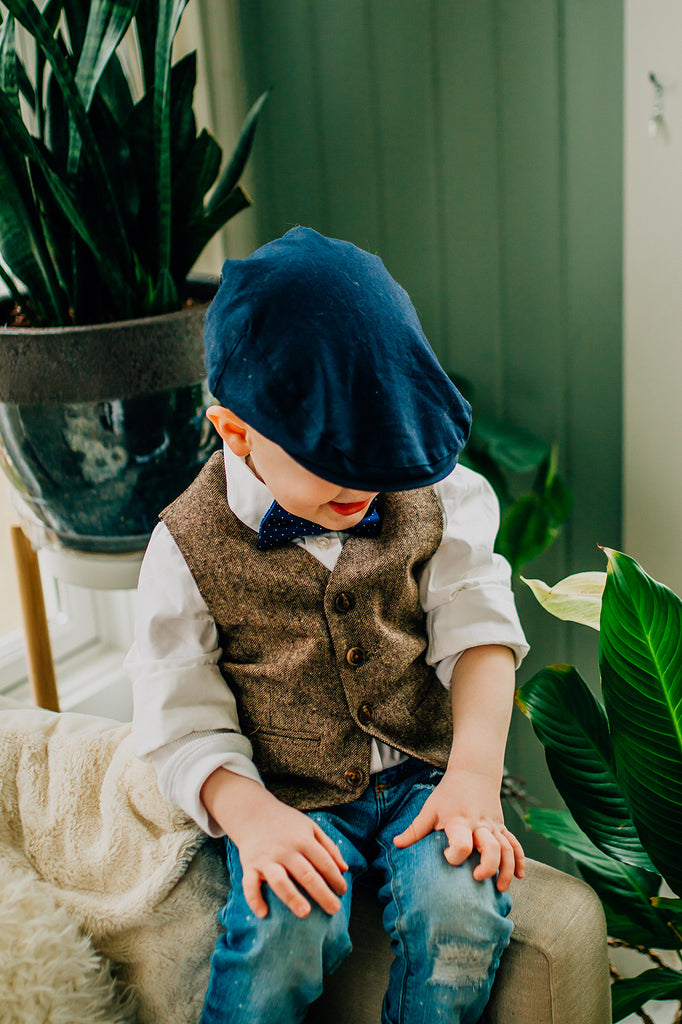 Blue Baby Boy's  Driver Cap Navy Blue Driver Cap