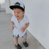 Boy's White Button Down Short Sleeve Shirt